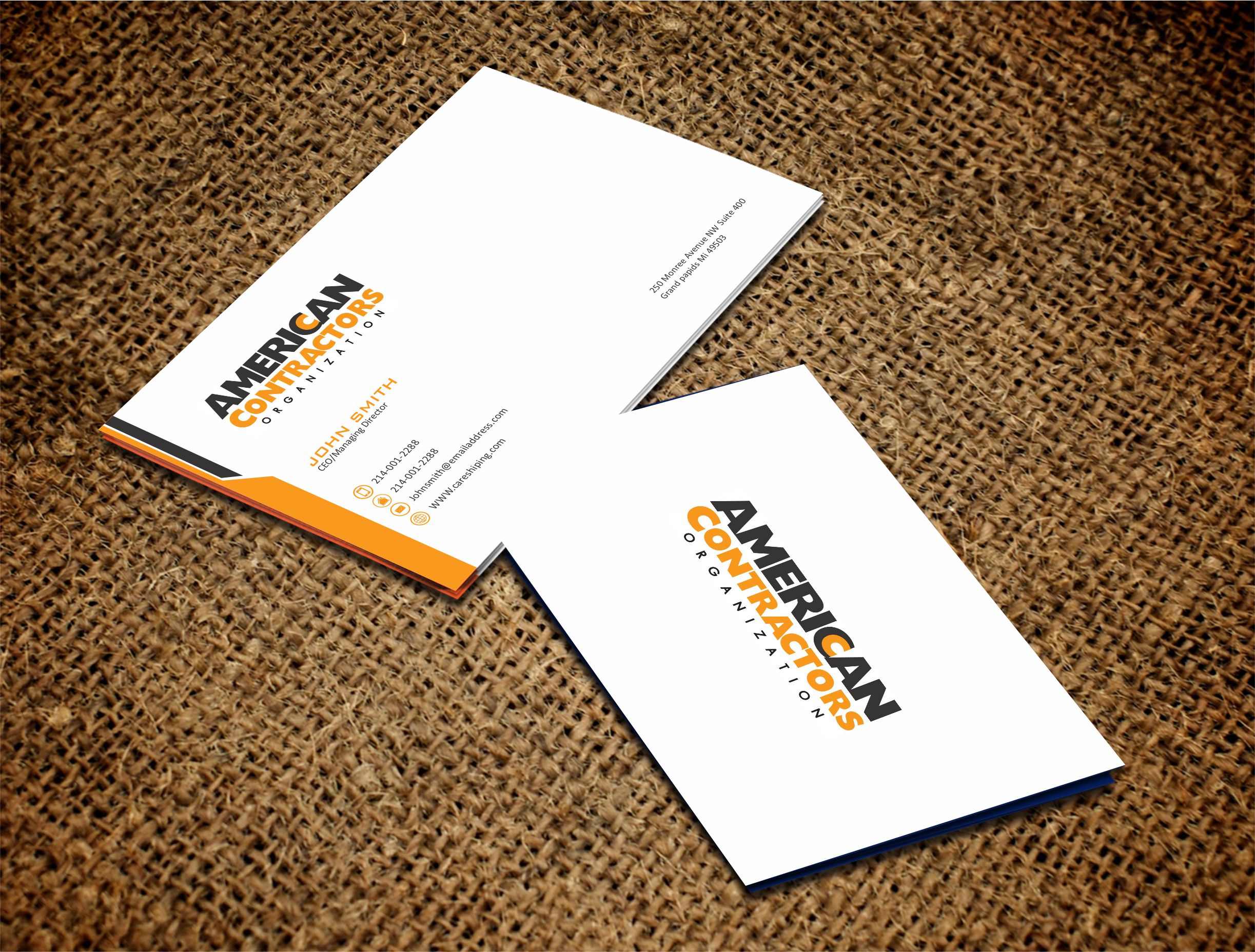 Diseño de Tarjeta de Presentación por Crea8iveMind para American Contractors Organization  | Diseño #26726495