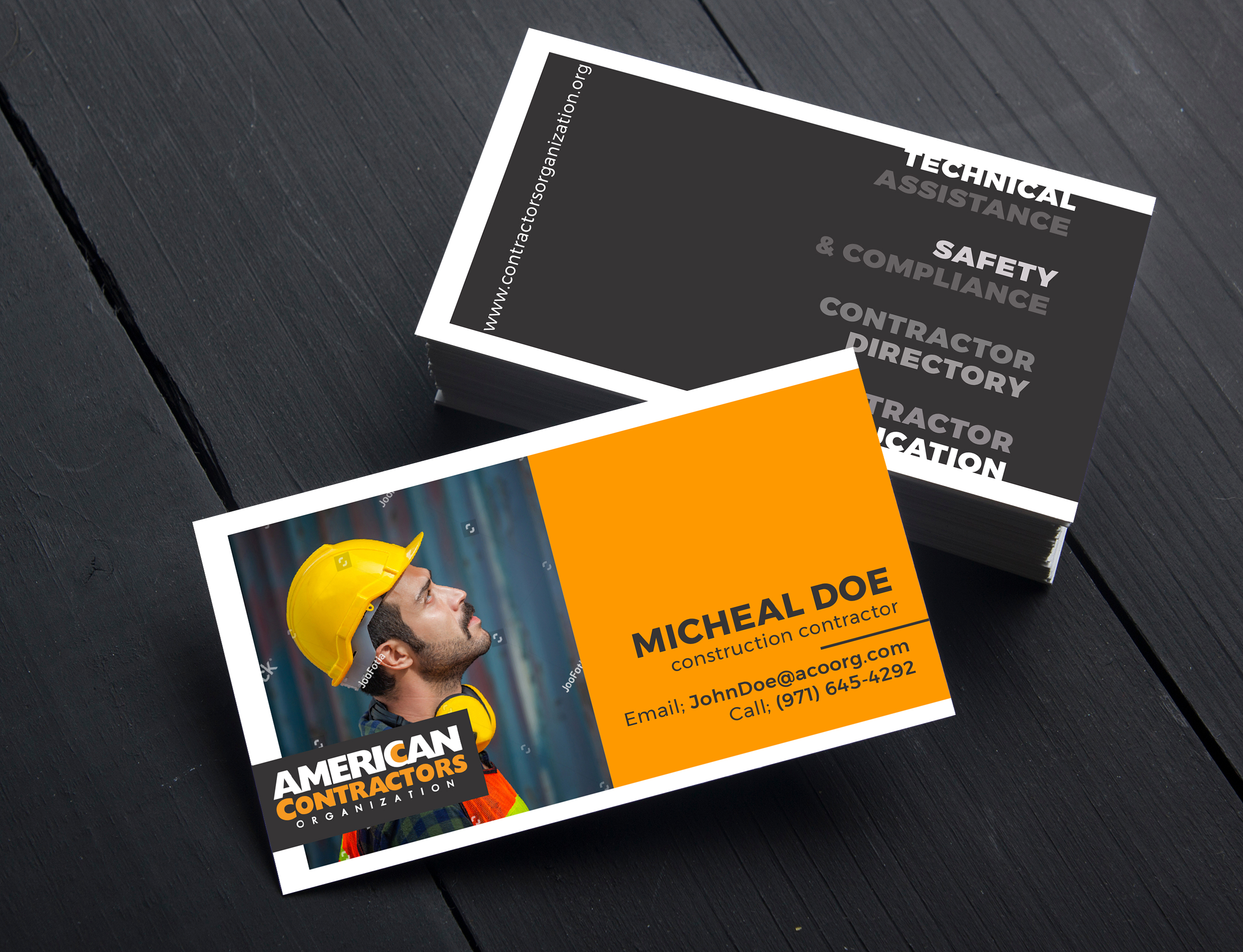 Diseño de Tarjeta de Presentación por Ngari para American Contractors Organization  | Diseño #26727576