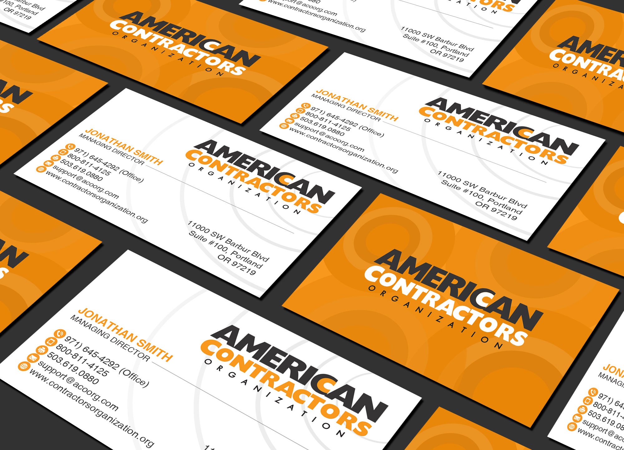 Business Card Design by Creations Box 2015 for American Contractors Organization  | Design #26717879
