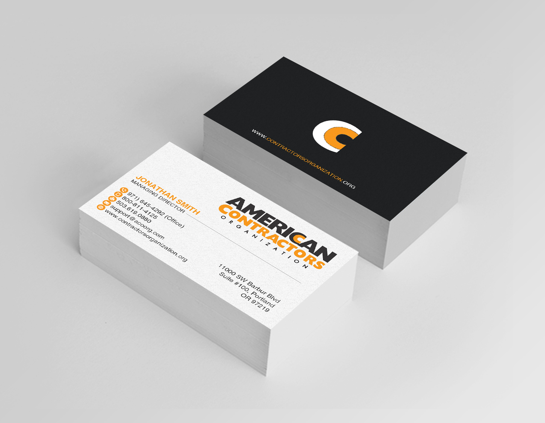 Business Card Design by Creations Box 2015 for American Contractors Organization  | Design #26722887