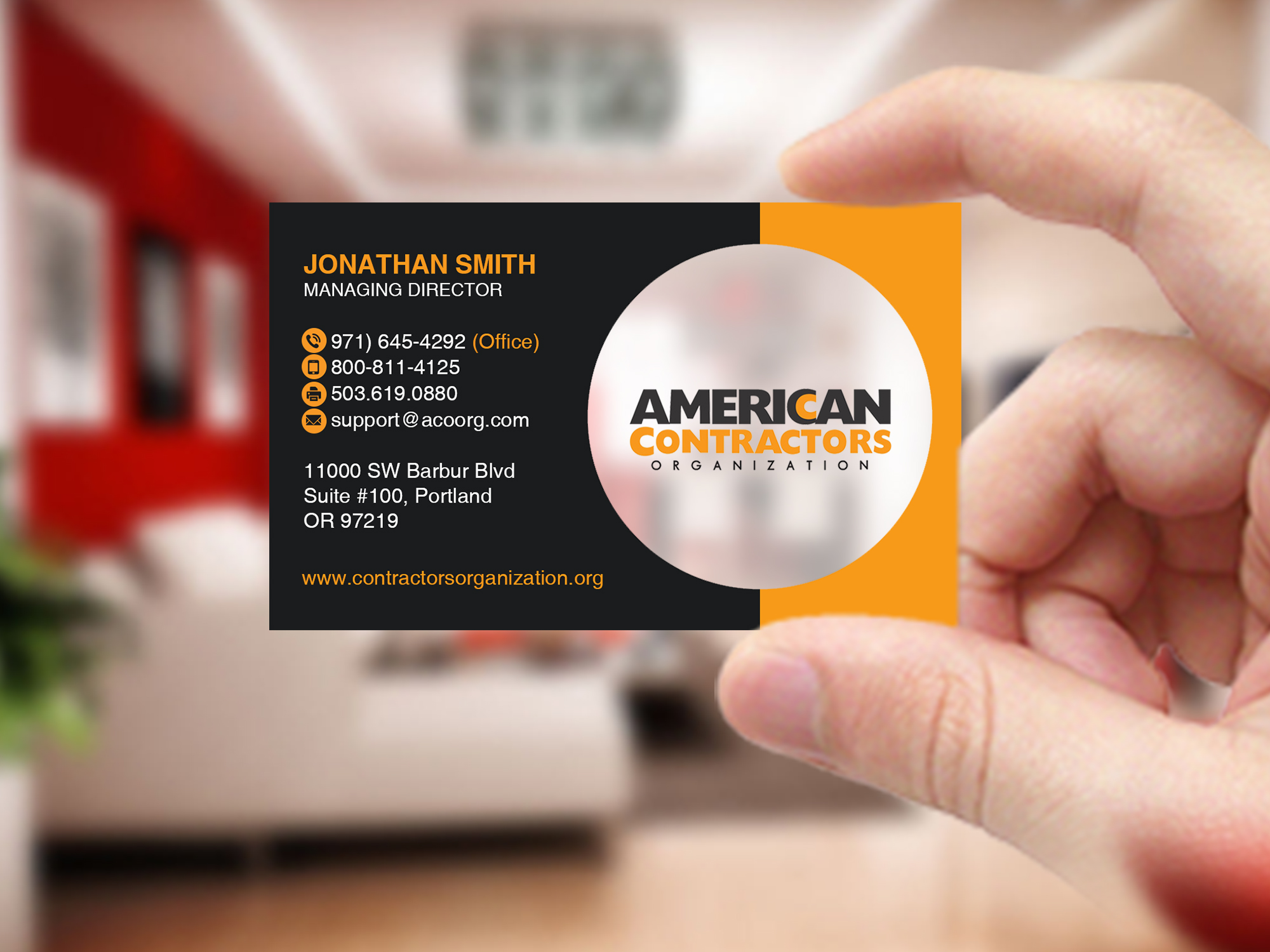 Diseño de Tarjeta de Presentación por Creations Box 2015 para American Contractors Organization  | Diseño #26722888