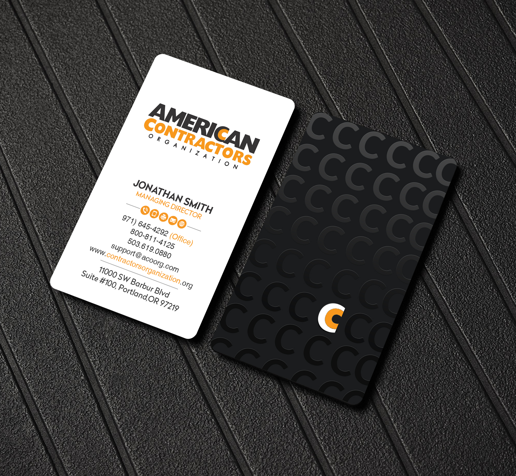 Business Card Design by Creations Box 2015 for American Contractors Organization  | Design #26722891