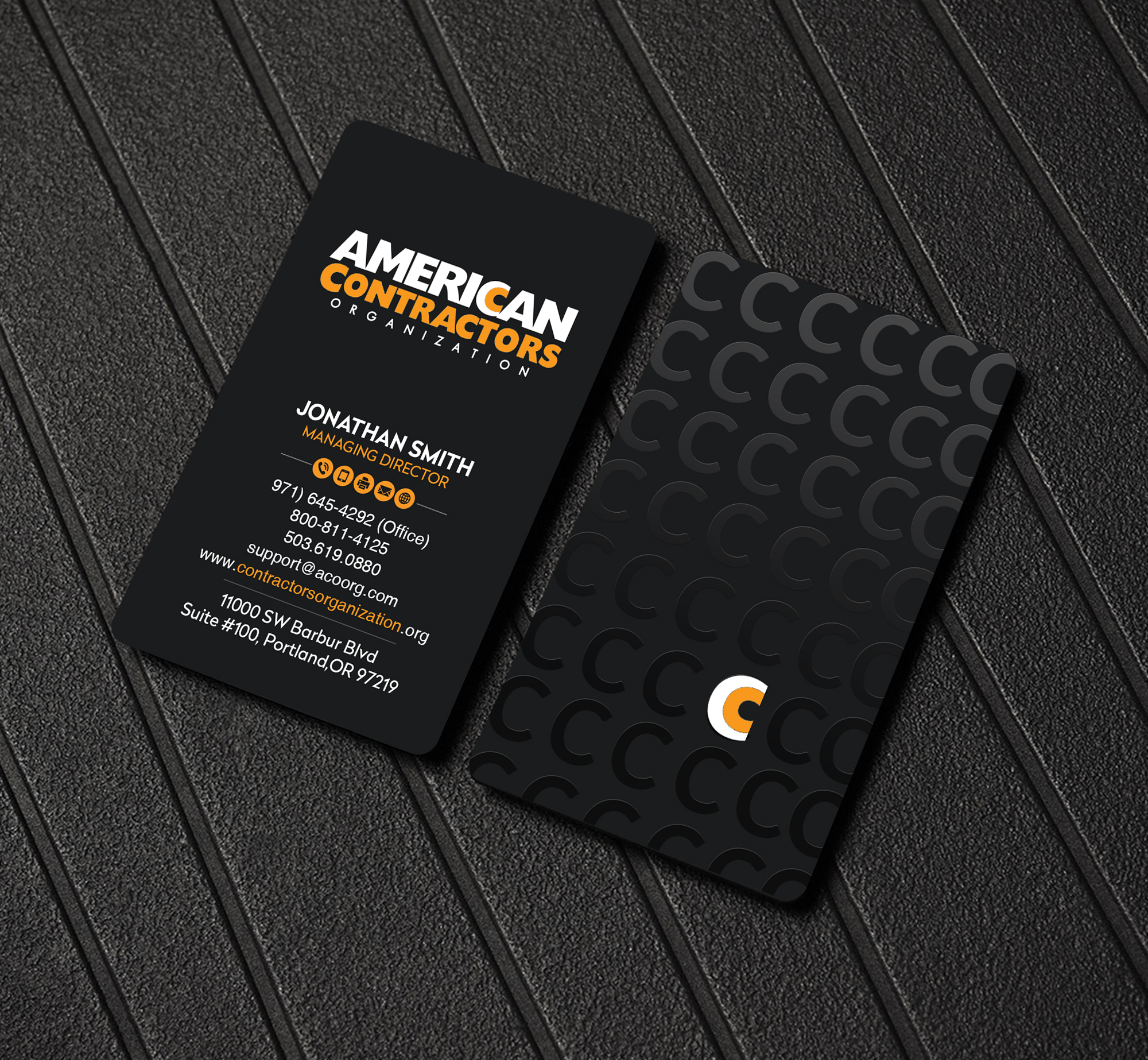 Business Card Design by Creations Box 2015 for American Contractors Organization  | Design #26722892