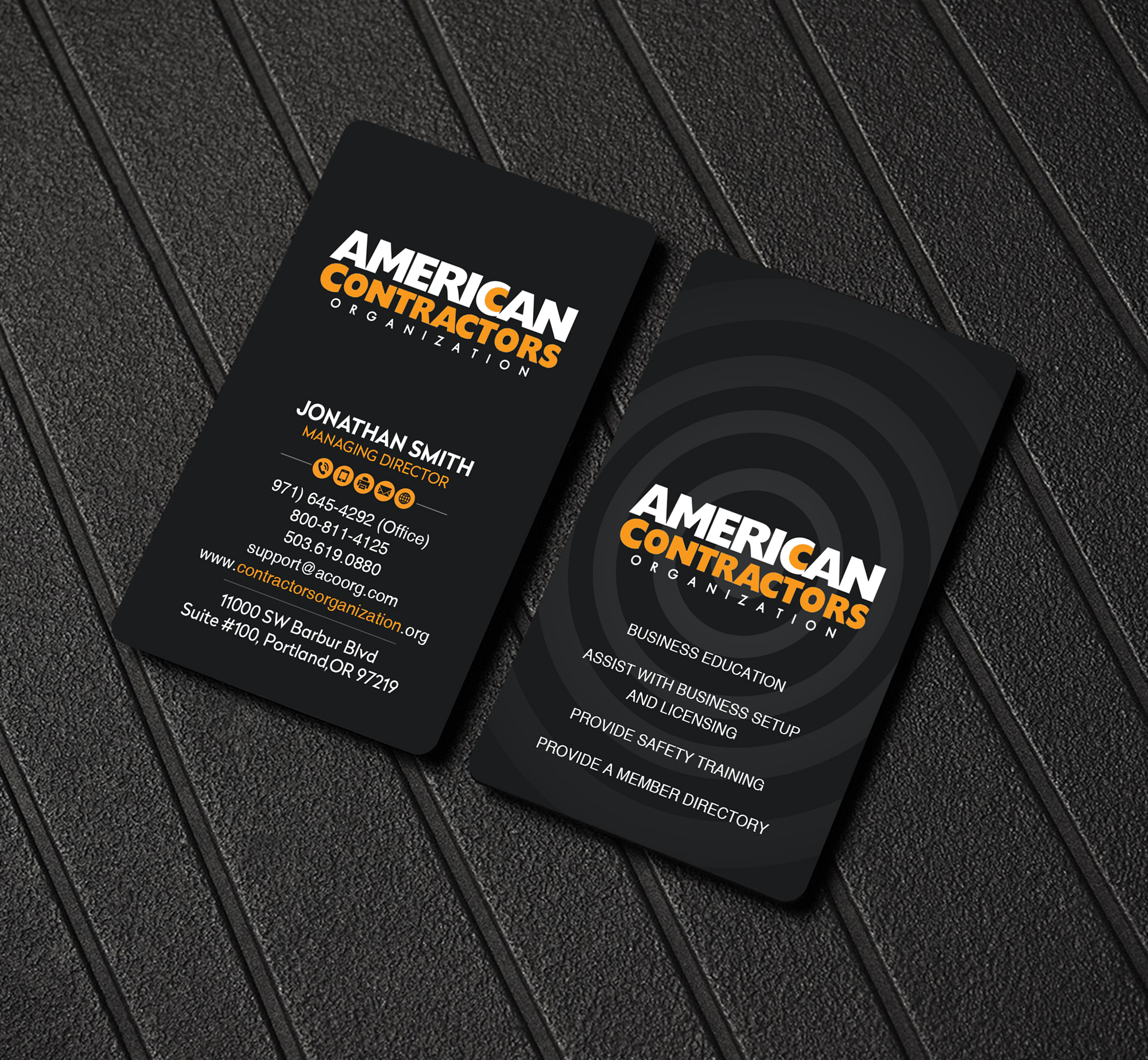 Business Card Design by Creations Box 2015 for American Contractors Organization  | Design #26722893