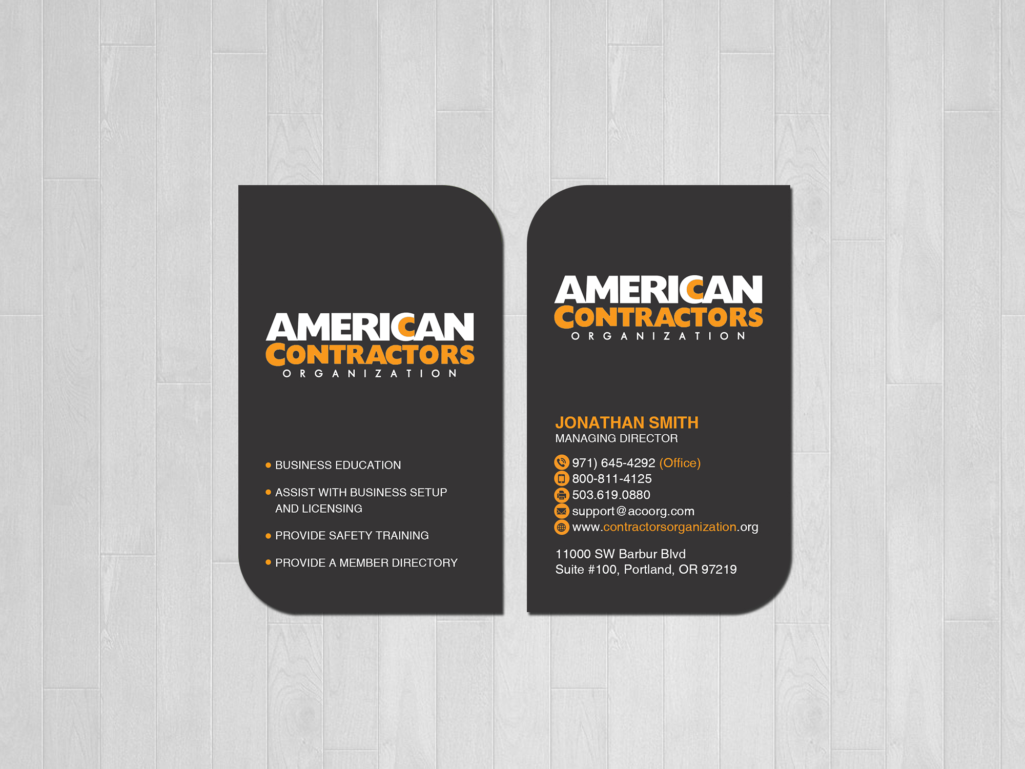 Business Card Design by Creations Box 2015 for American Contractors Organization  | Design #26725136