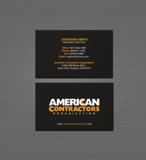 Diseño de Tarjeta de Presentación por Creations Box 2015 para American Contractors Organization  | Diseño: #26725140