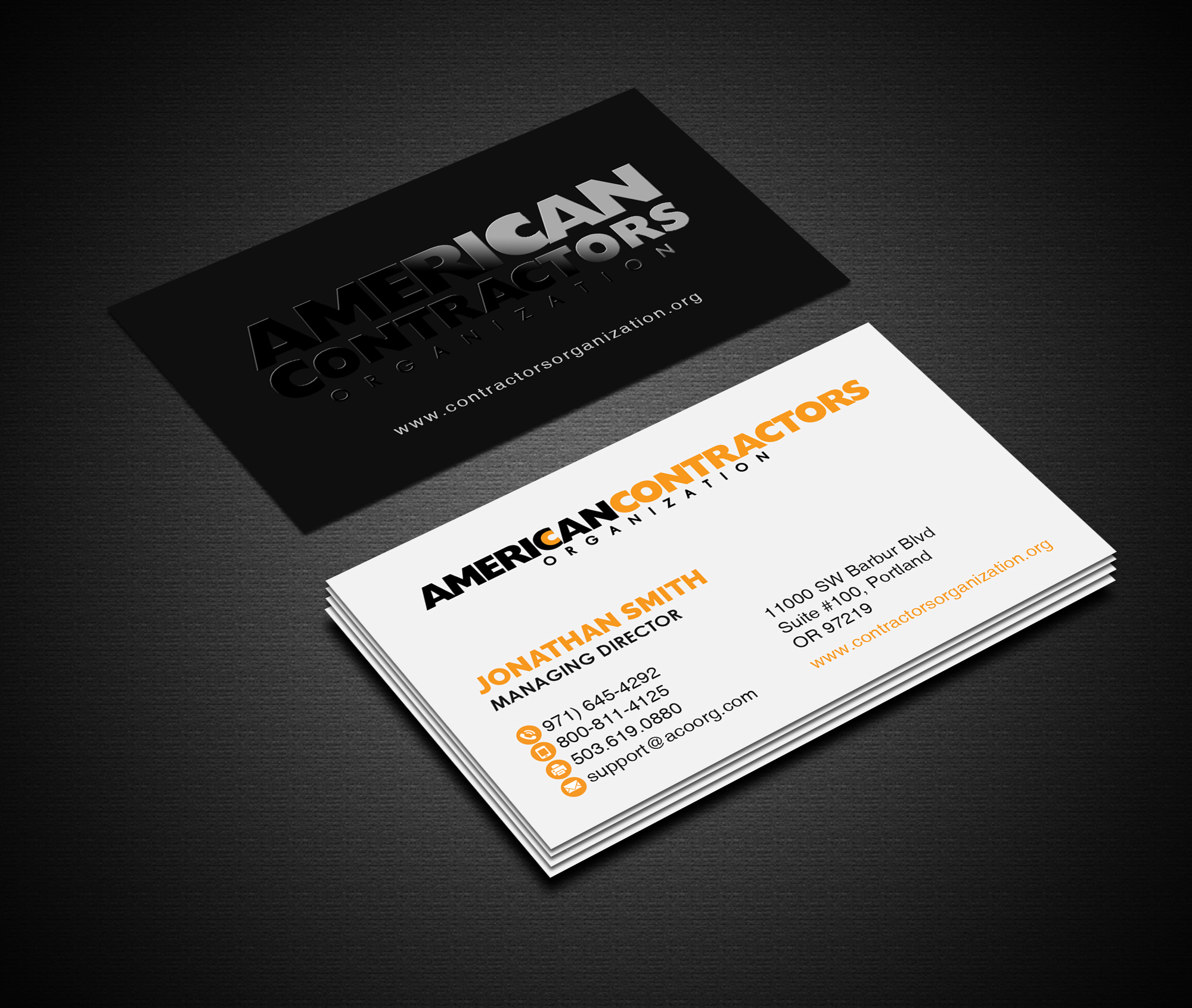 Diseño de Tarjeta de Presentación por Creations Box 2015 para American Contractors Organization  | Diseño #26726714