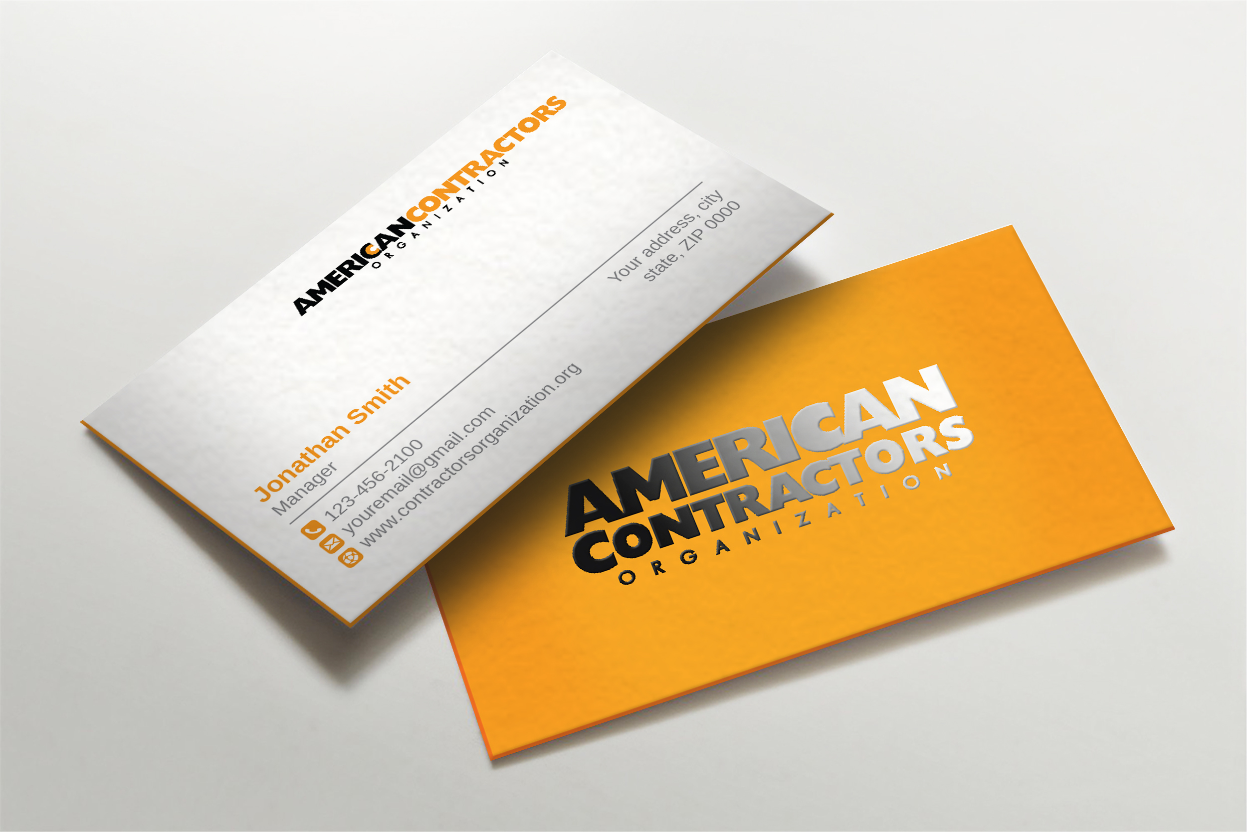 Diseño de Tarjeta de Presentación por LAXMI DESIGNHUB para American Contractors Organization  | Diseño #26711421