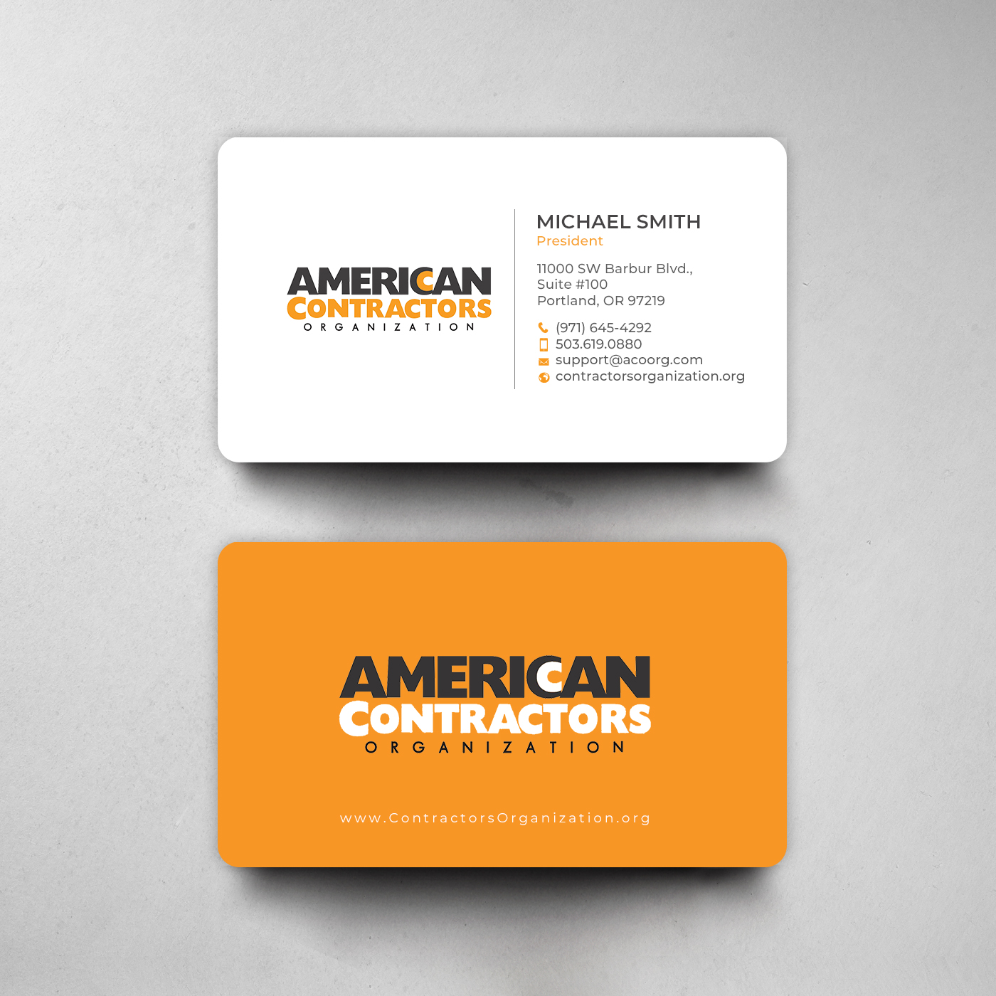 Visitenkarten-Design von chandrayaan.creative für American Contractors Organization  | Design #26710931