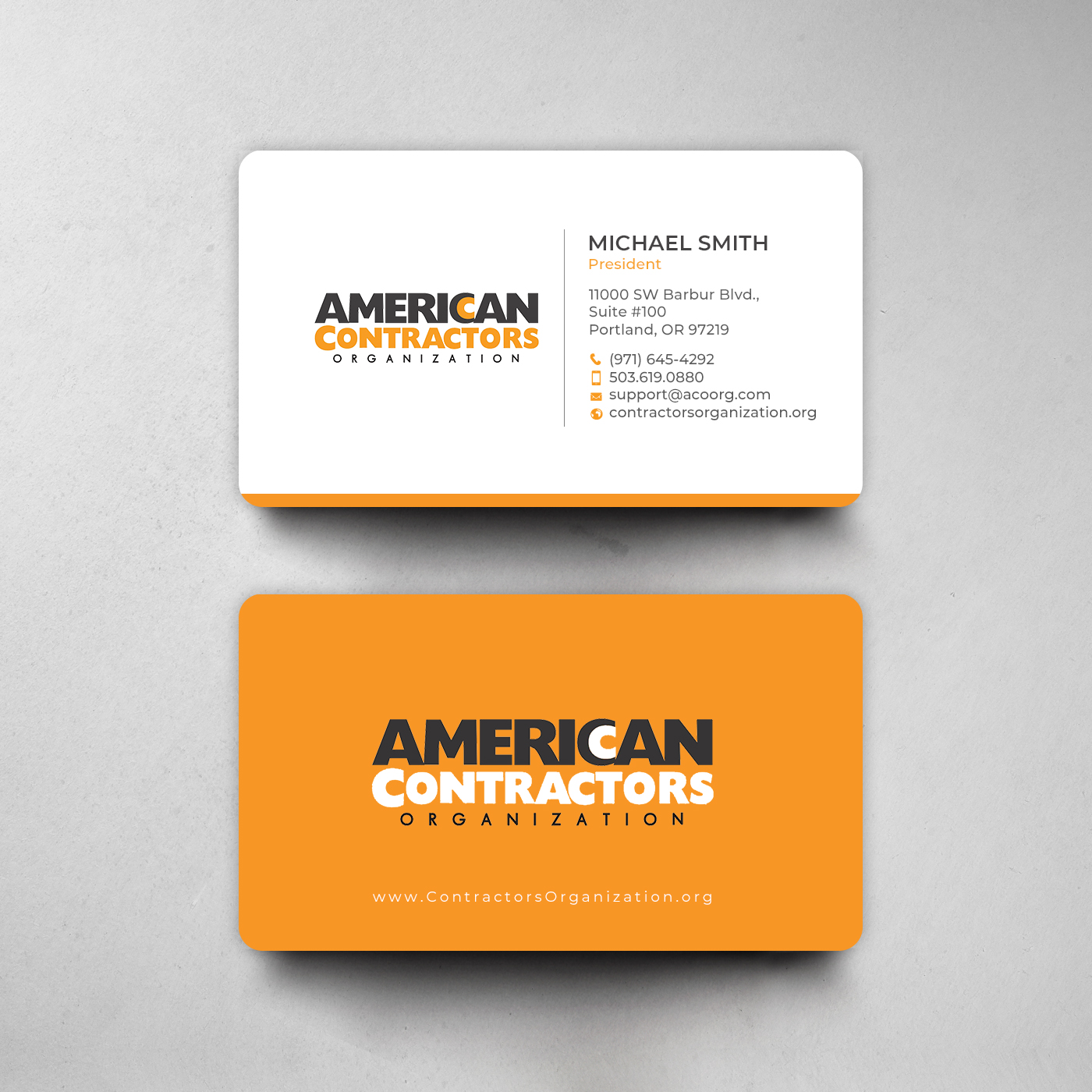 Visitenkarten-Design von chandrayaan.creative für American Contractors Organization  | Design #26710943