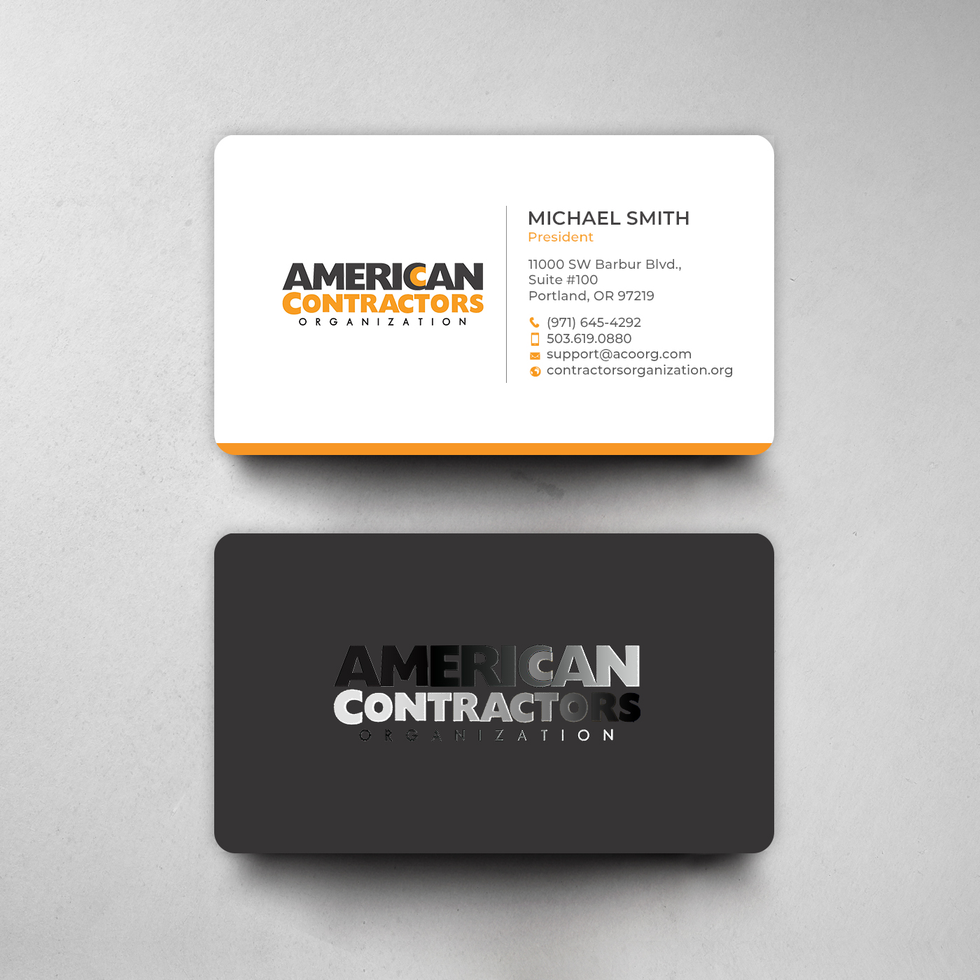 Diseño de Tarjeta de Presentación por chandrayaan.creative para American Contractors Organization  | Diseño #26711085