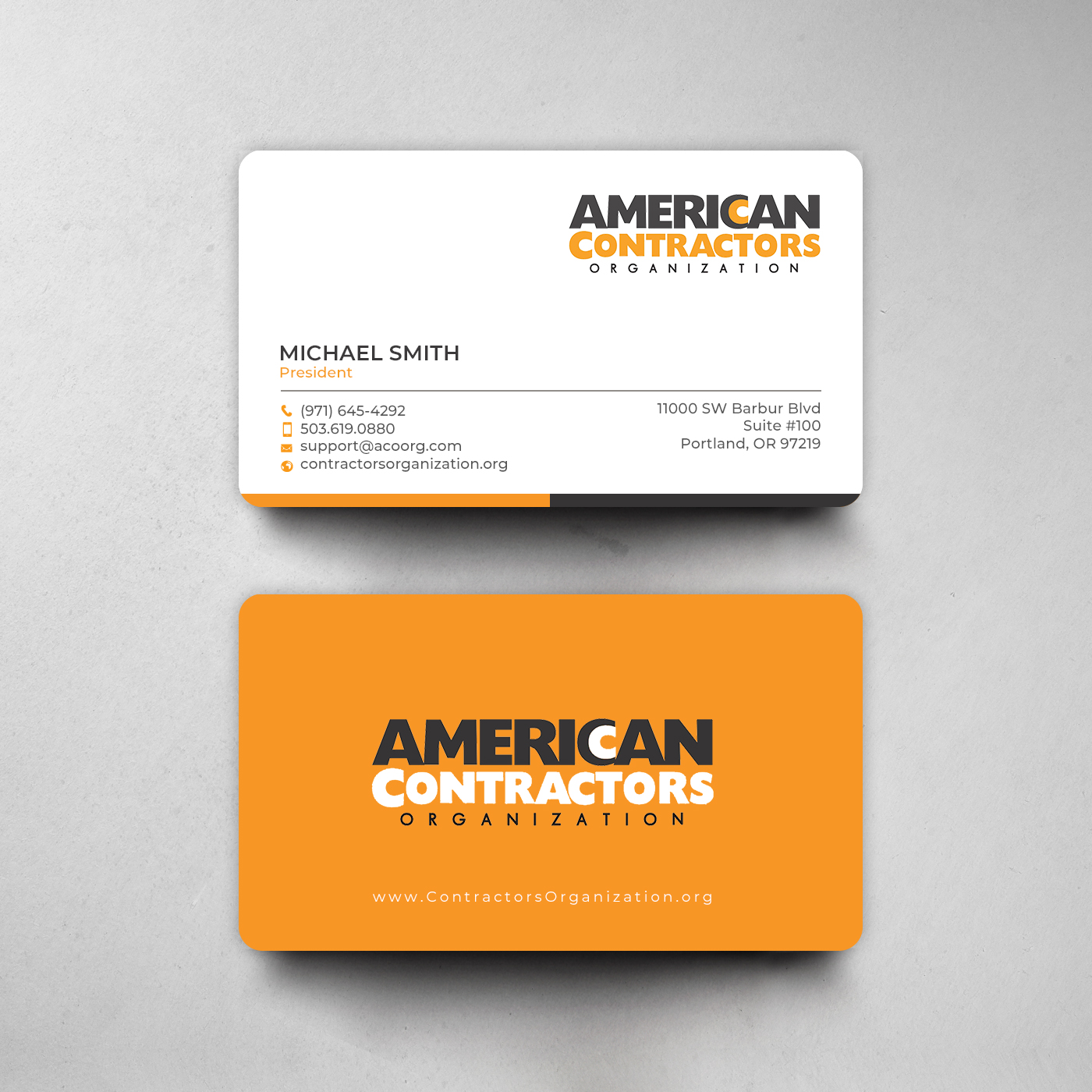 Visitenkarten-Design von chandrayaan.creative für American Contractors Organization  | Design #26711091