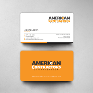 Visitenkarten-Design von chandrayaan.creative für American Contractors Organization  | Design: #26711091