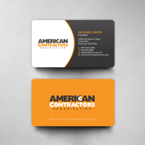 Visitenkarten-Design von chandrayaan.creative für American Contractors Organization  | Design: #26711178