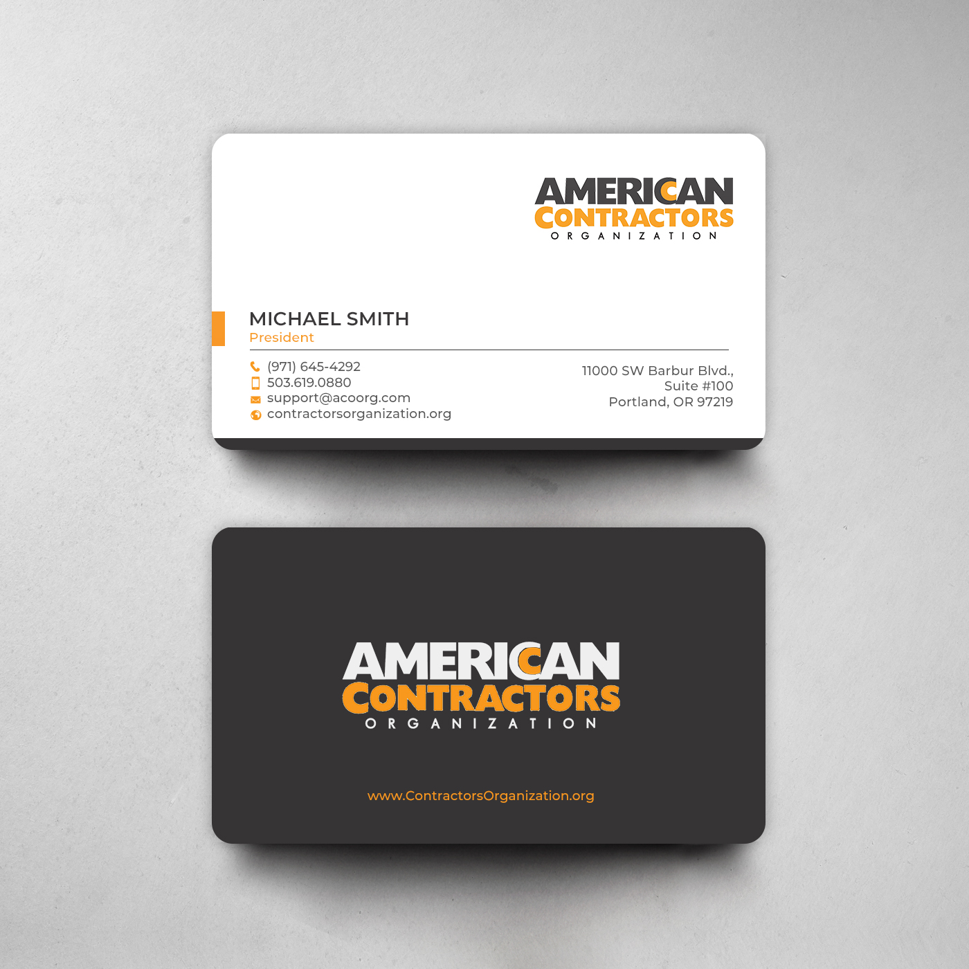Diseño de Tarjeta de Presentación por chandrayaan.creative para American Contractors Organization  | Diseño #26711559