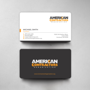 Visitenkarten-Design von chandrayaan.creative für American Contractors Organization  | Design: #26711559