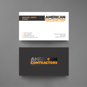 Business Card Design by chandrayaan.creative for American Contractors Organization  | Design: #26712165