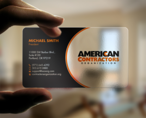 Business Card Design by chandrayaan.creative for American Contractors Organization  | Design: #26712166