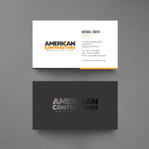 Business Card Design by chandrayaan.creative for American Contractors Organization  | Design: #26712167