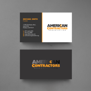Business Card Design by chandrayaan.creative for American Contractors Organization  | Design: #26712168