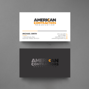Business Card Design by chandrayaan.creative for American Contractors Organization  | Design: #26712171