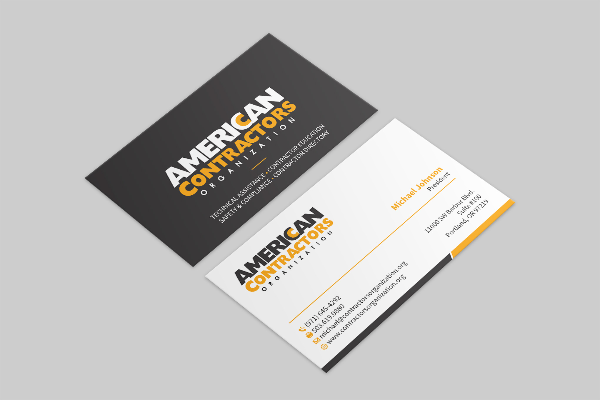 Business Card Design by MDesign for American Contractors Organization  | Design #26716029