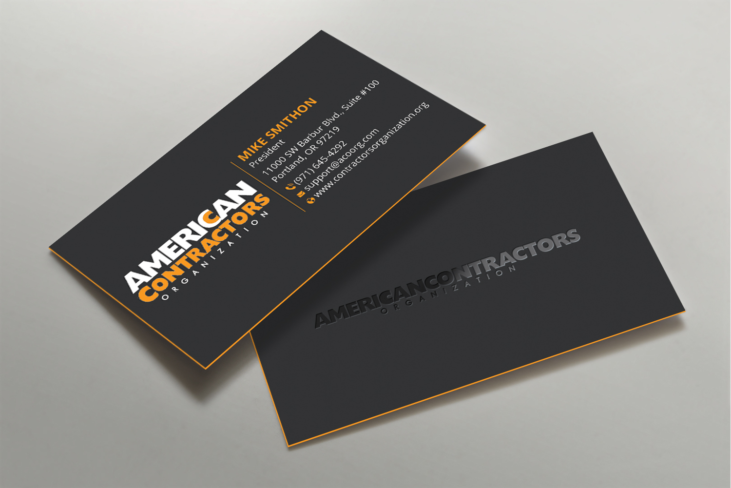 Business Card Design by DesignShout for American Contractors Organization  | Design #26718538
