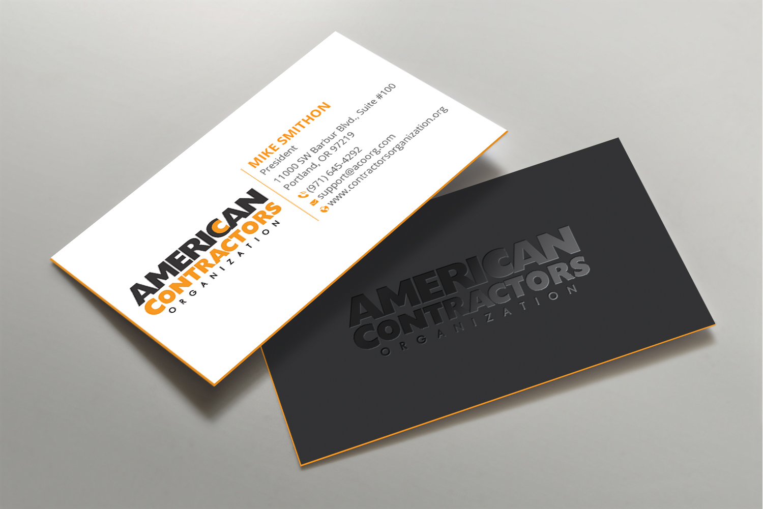 Visitenkarten-Design von DesignShout für American Contractors Organization  | Design #26718539