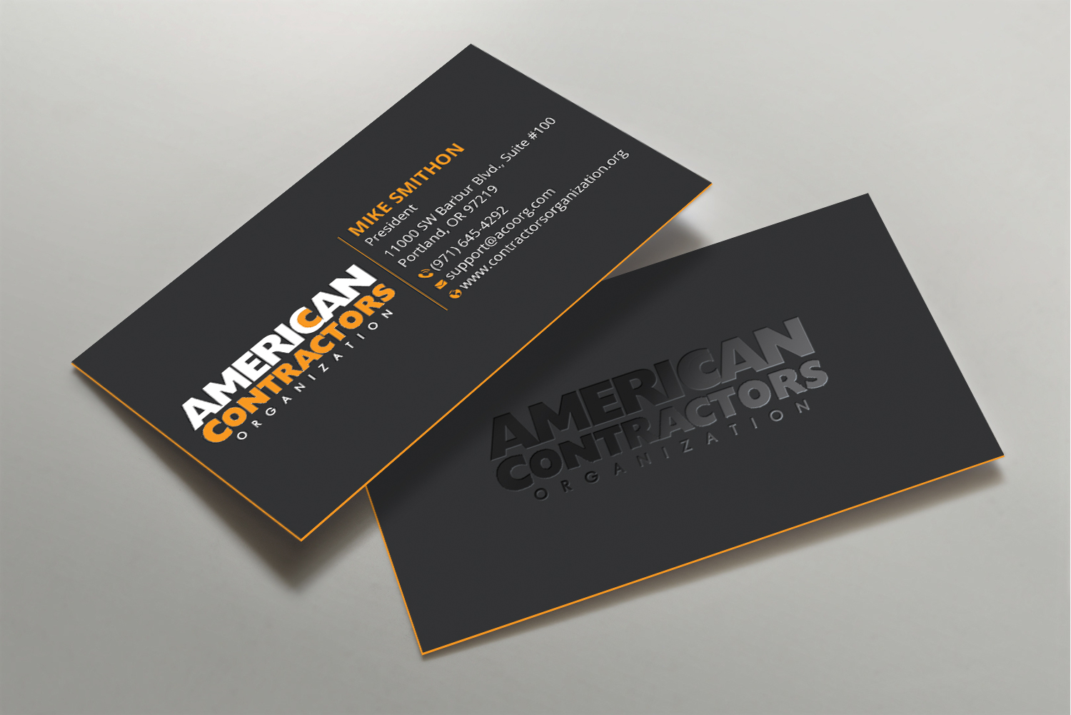 Business Card Design by DesignShout for American Contractors Organization  | Design #26718540