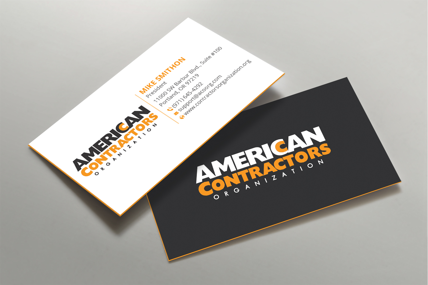 Visitenkarten-Design von DesignShout für American Contractors Organization  | Design #26718542
