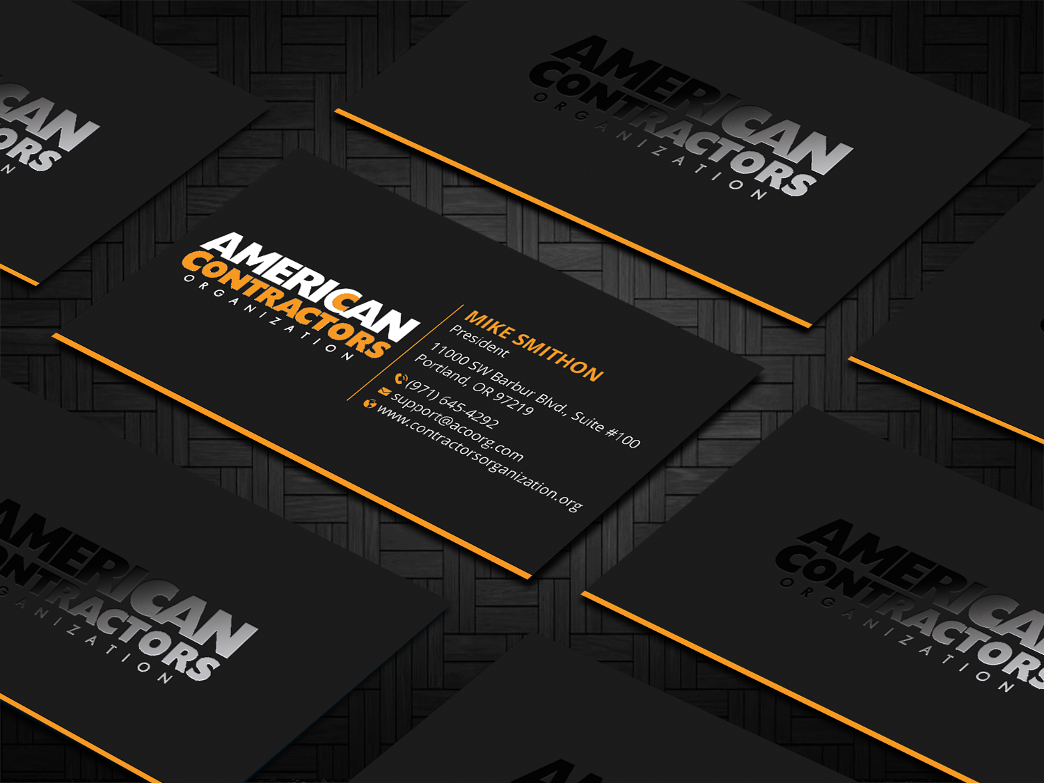 Diseño de Tarjeta de Presentación por DesignShout para American Contractors Organization  | Diseño #26718563