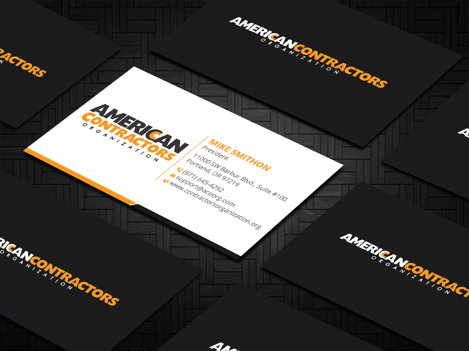 Business Card Design by DesignShout for American Contractors Organization  | Design #26718598