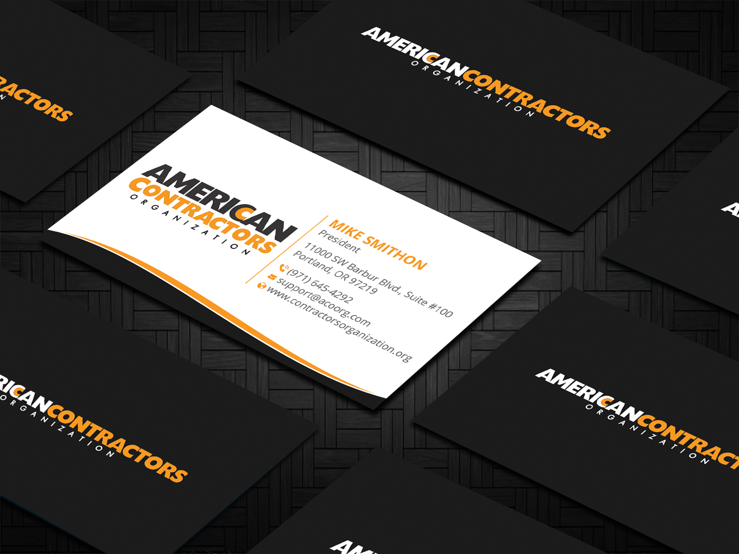 Business Card Design by DesignShout for American Contractors Organization  | Design #26718618