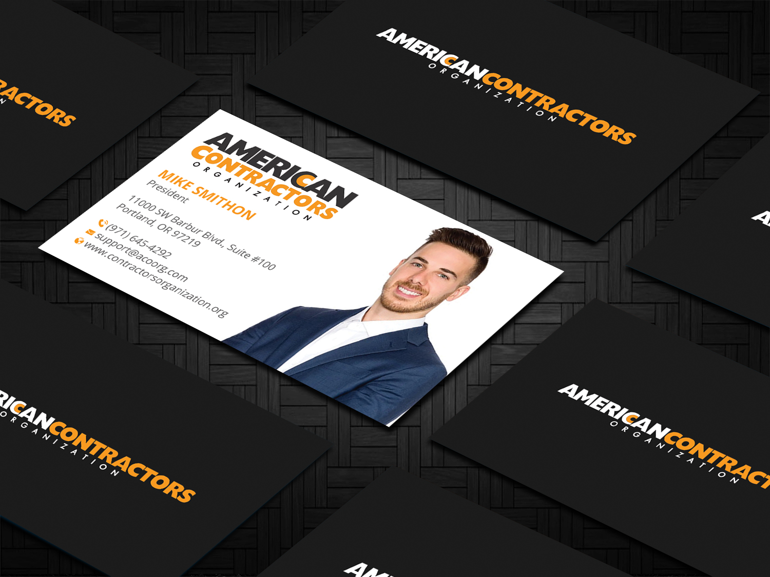 Business Card Design by DesignShout for American Contractors Organization  | Design #26718675