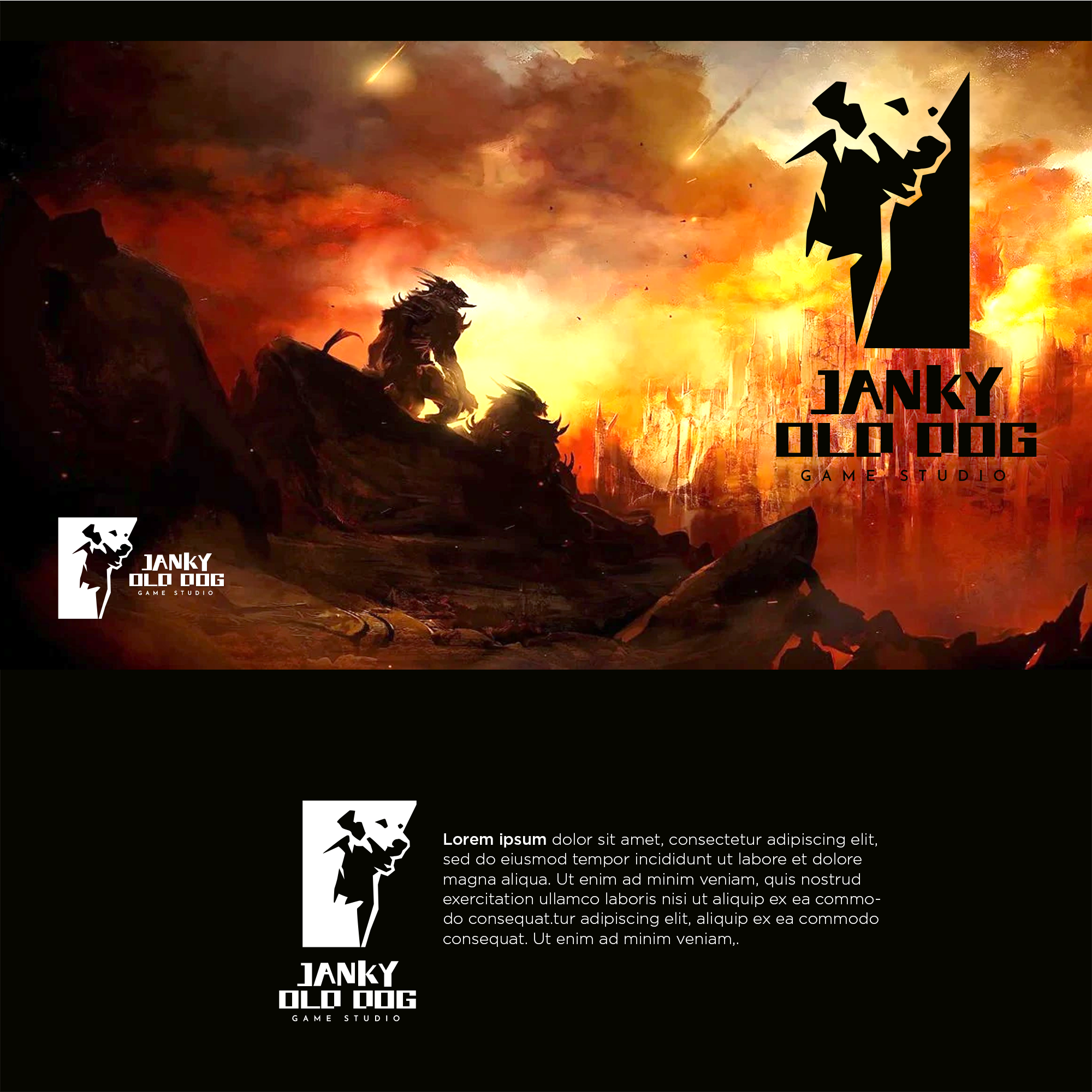 Logo Design by Madink Studios for Janky Old Dog Studio | Design #26719859