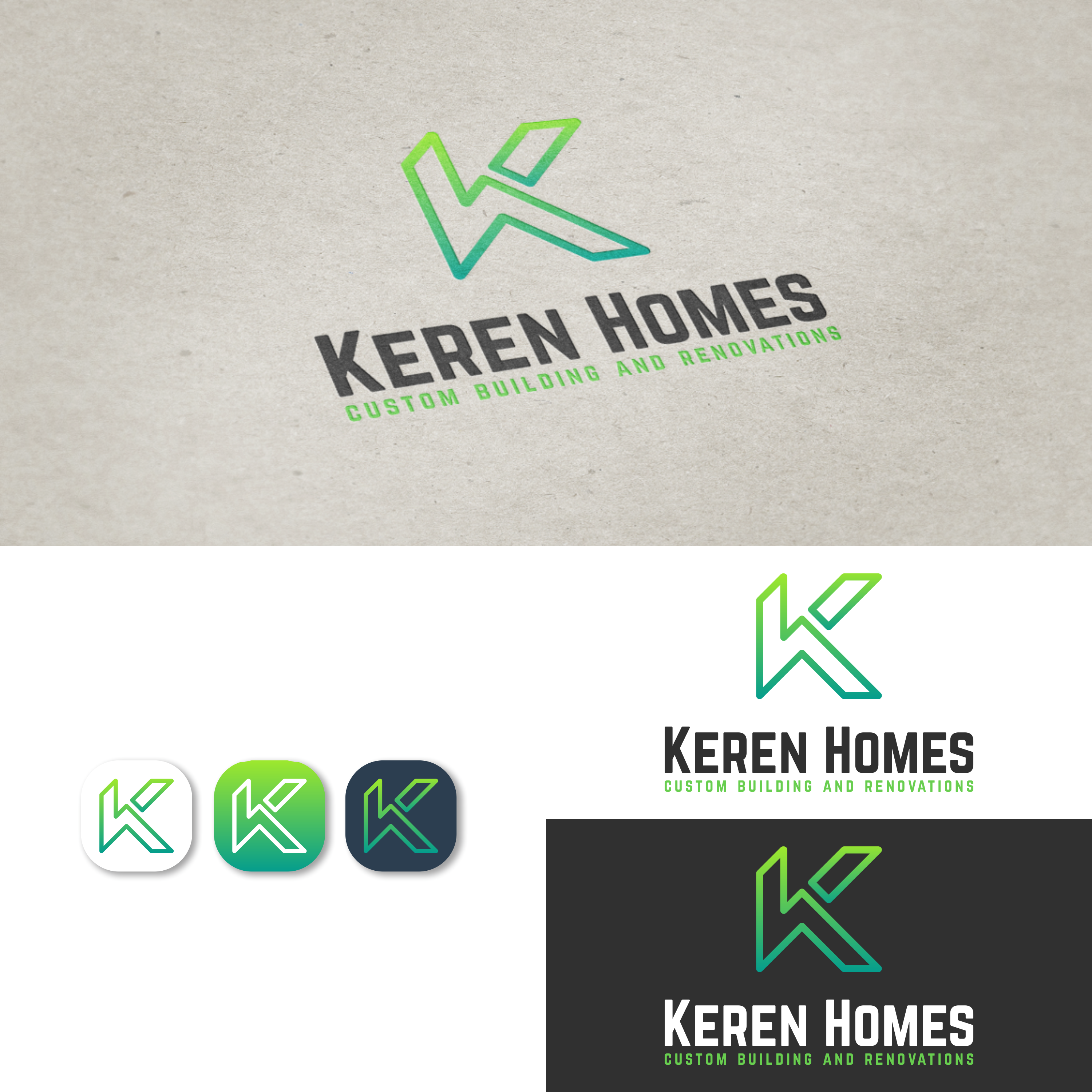 Logo Design by sinau_nggambar for Keren Homes, LLC | Design #26715375