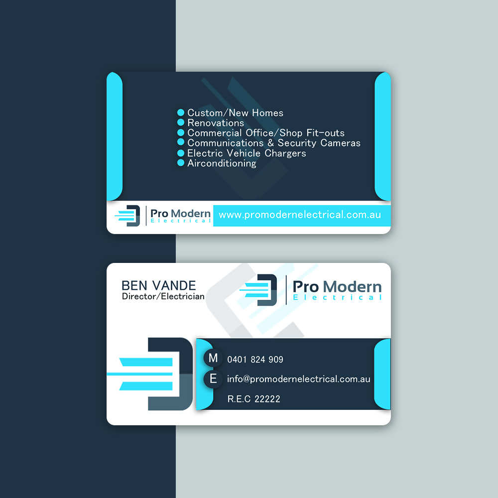 Diseño de Tarjeta de Presentación por Harshan para Pro Modern Electrical  | Diseño #26733063