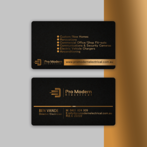 Pro Modern Electrical in need of a business card design | Business Card Design by Harshan