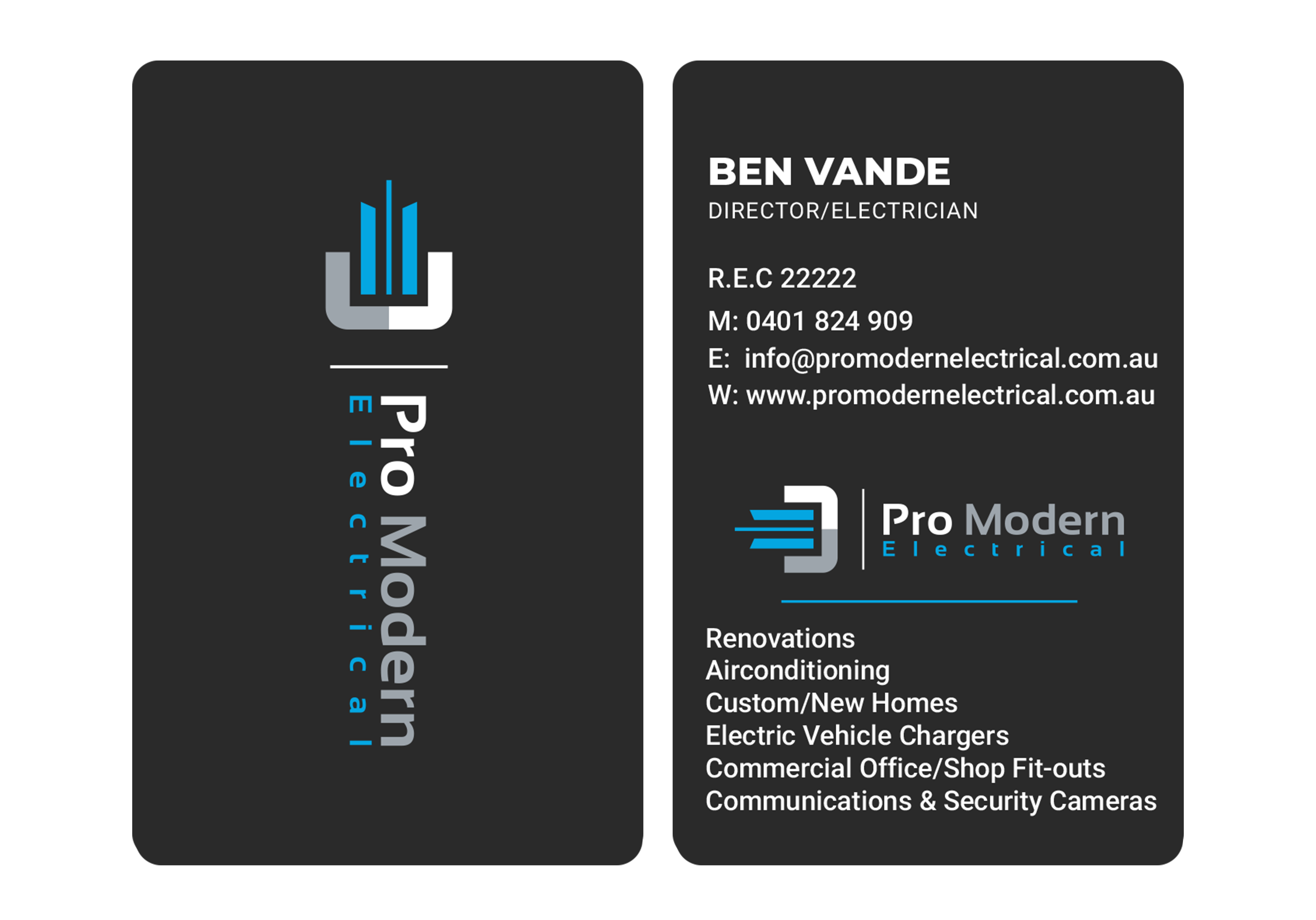 Diseño de Tarjeta de Presentación por Kreative Alice para Pro Modern Electrical  | Diseño #26752049