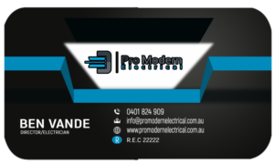 Visitenkarten-Design von Kym für Pro Modern Electrical  | Design: #26751927