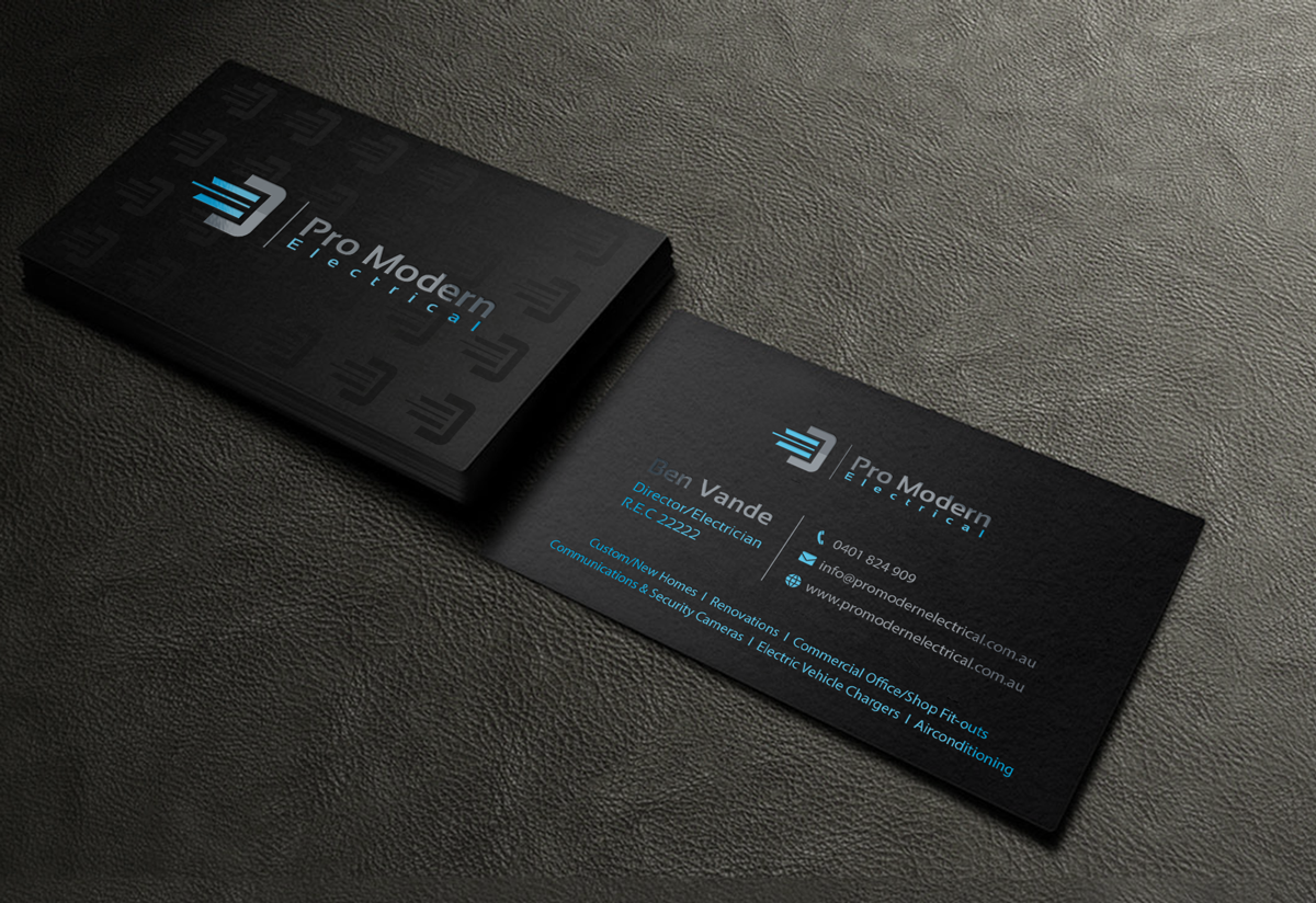 Diseño de Tarjeta de Presentación por Riz' para Pro Modern Electrical  | Diseño #26759451