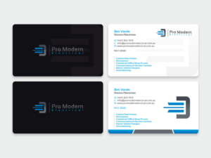 Pro Modern Electrical in need of a business card design | Visitenkarten-Design von Atvento Graphics