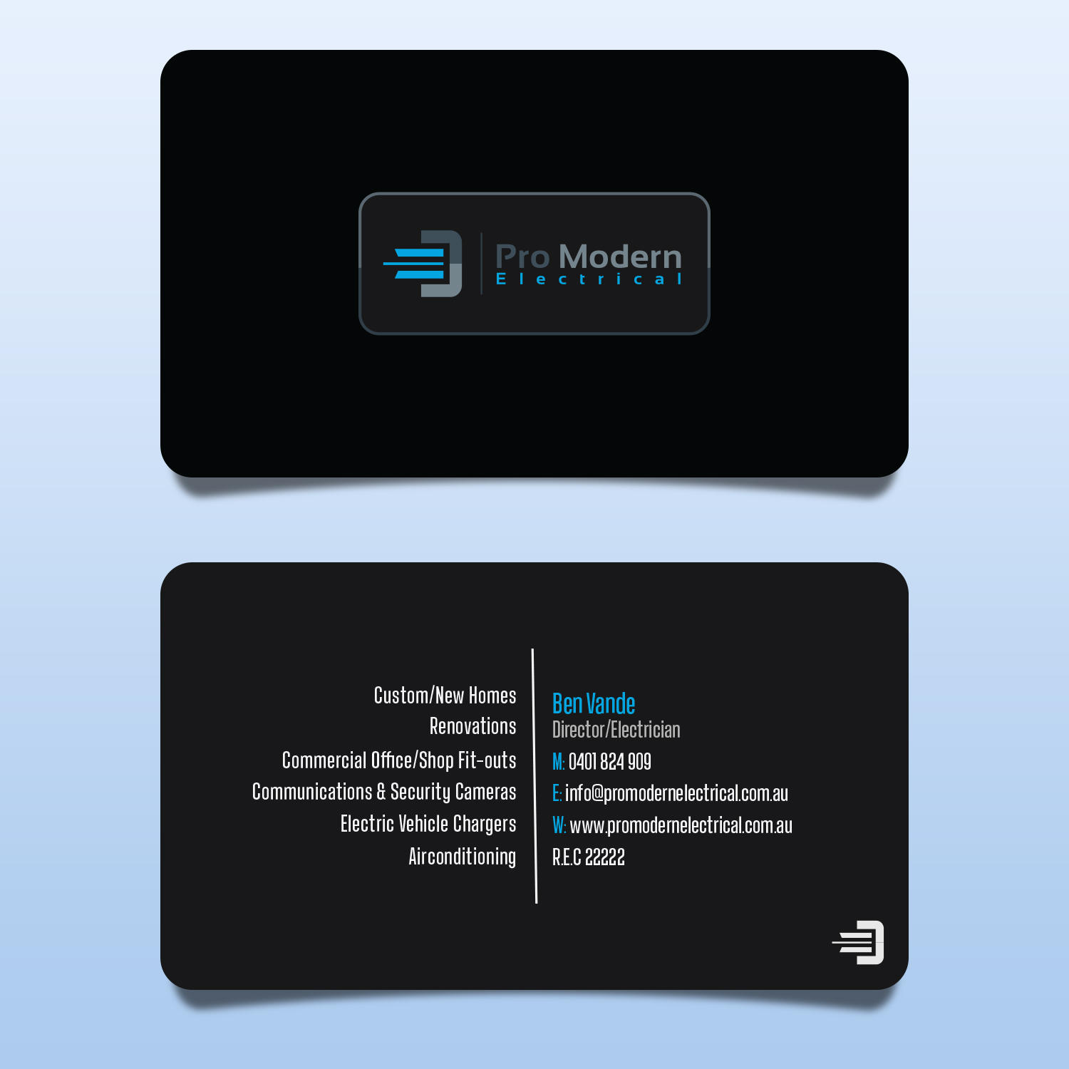 Business Card Design by Vishwa Basnayake for Pro Modern Electrical  | Design #26733859