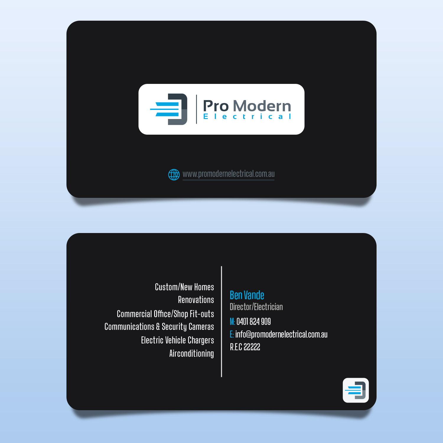 Business Card Design by Vishwa Basnayake for Pro Modern Electrical  | Design #26733860