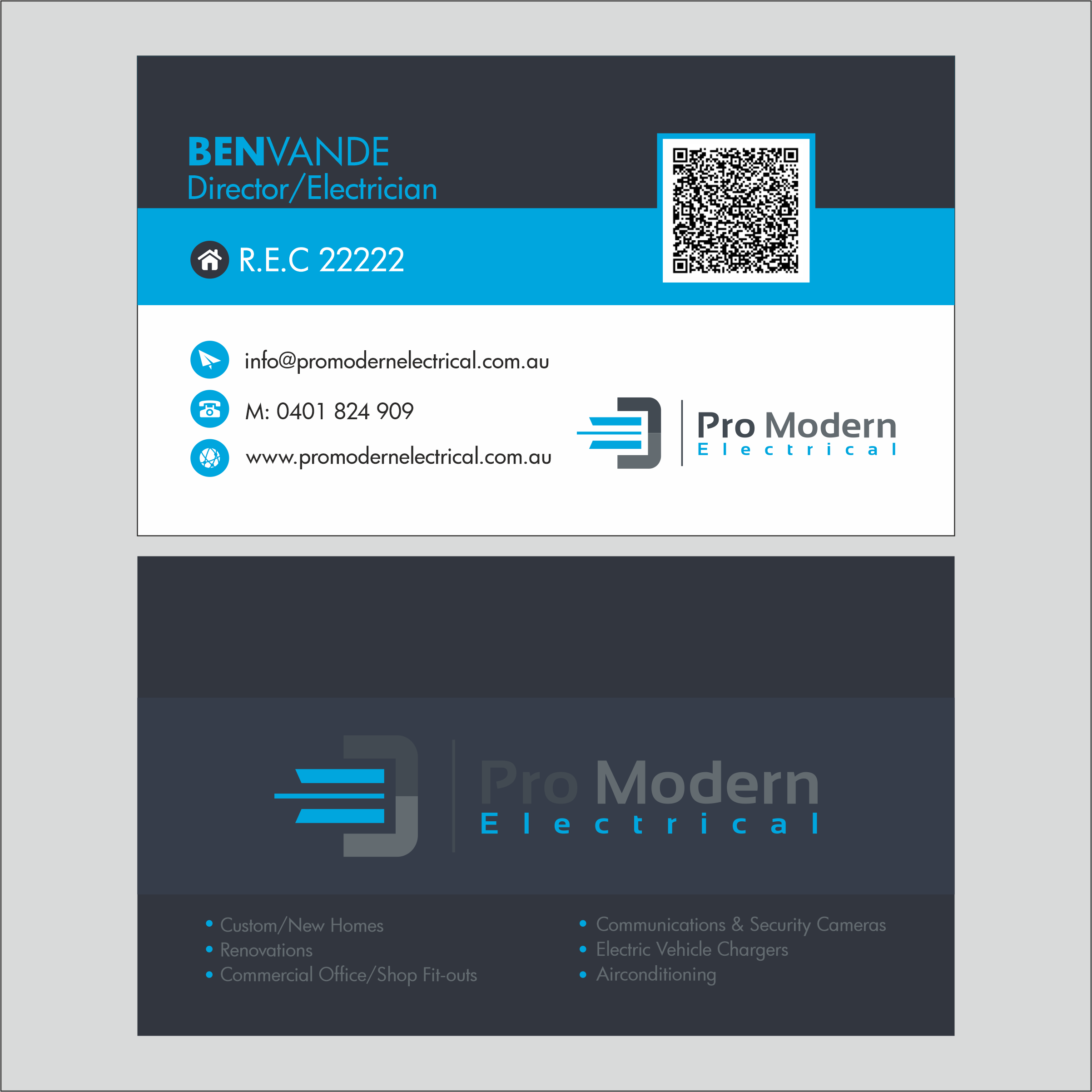 Visitenkarten-Design von mdnegi für Pro Modern Electrical  | Design #26756283