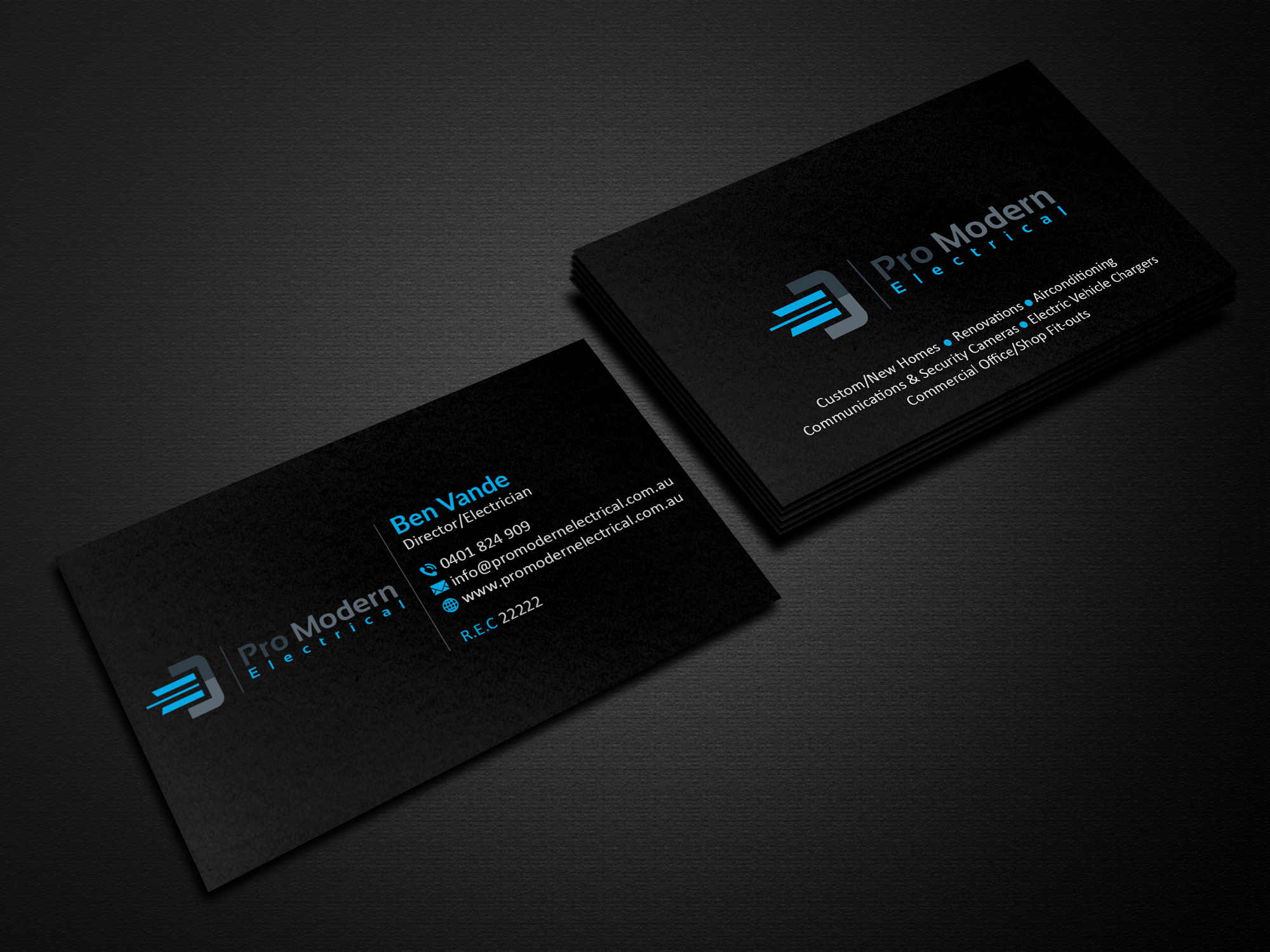 Business Card Design by Creations Box 2015 for Pro Modern Electrical  | Design #26727458