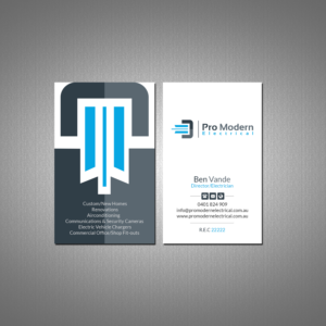 Business Card Design by Creations Box 2015 for Pro Modern Electrical  | Design: #26730450