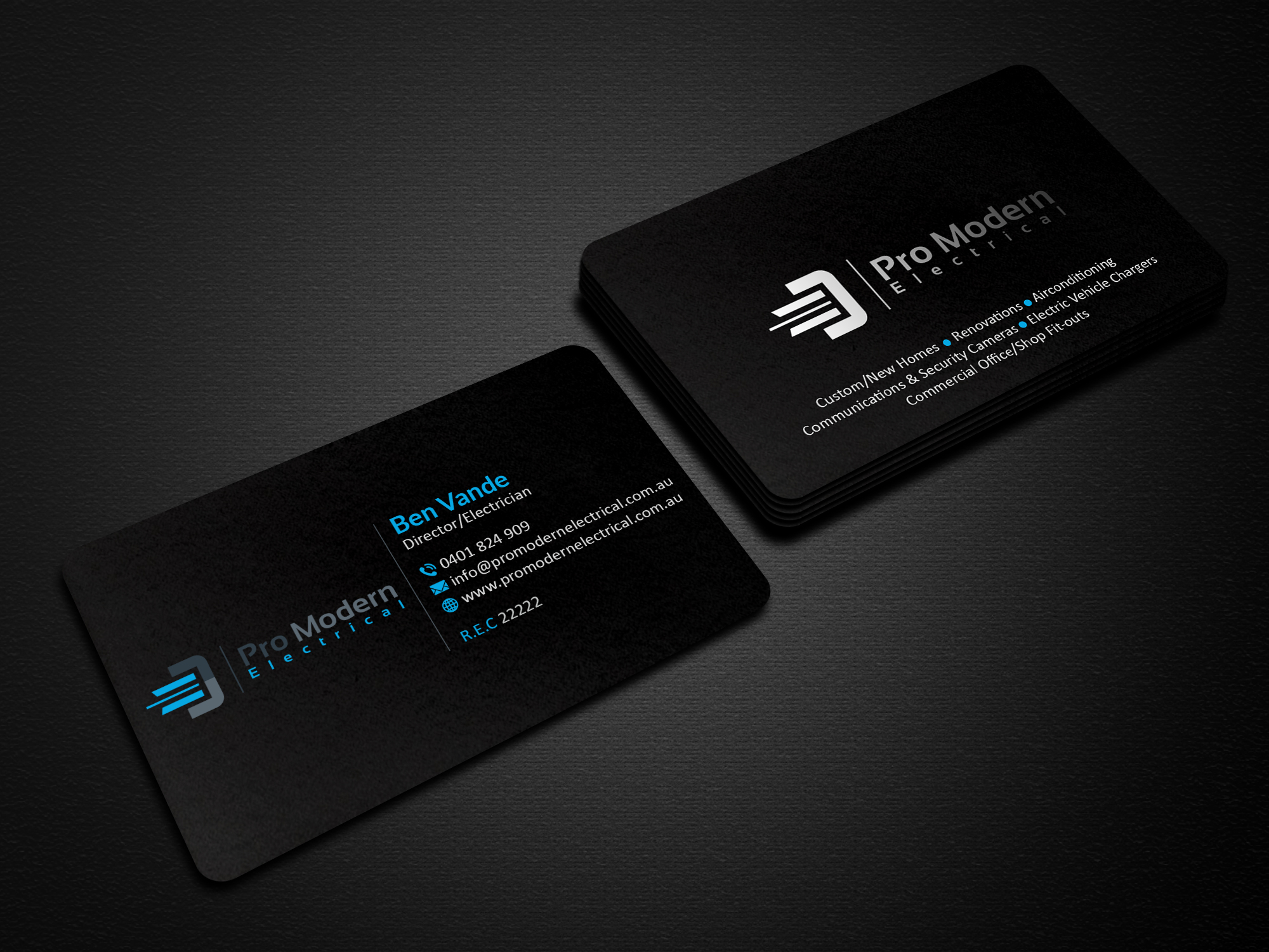 Business Card Design by Creations Box 2015 for Pro Modern Electrical  | Design #26730453