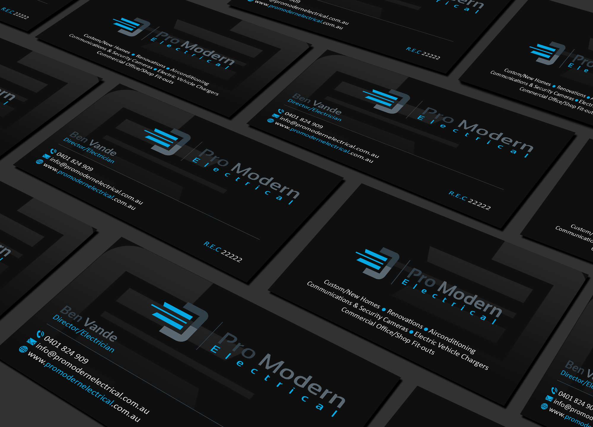 Business Card Design by Creations Box 2015 for Pro Modern Electrical  | Design #26730456