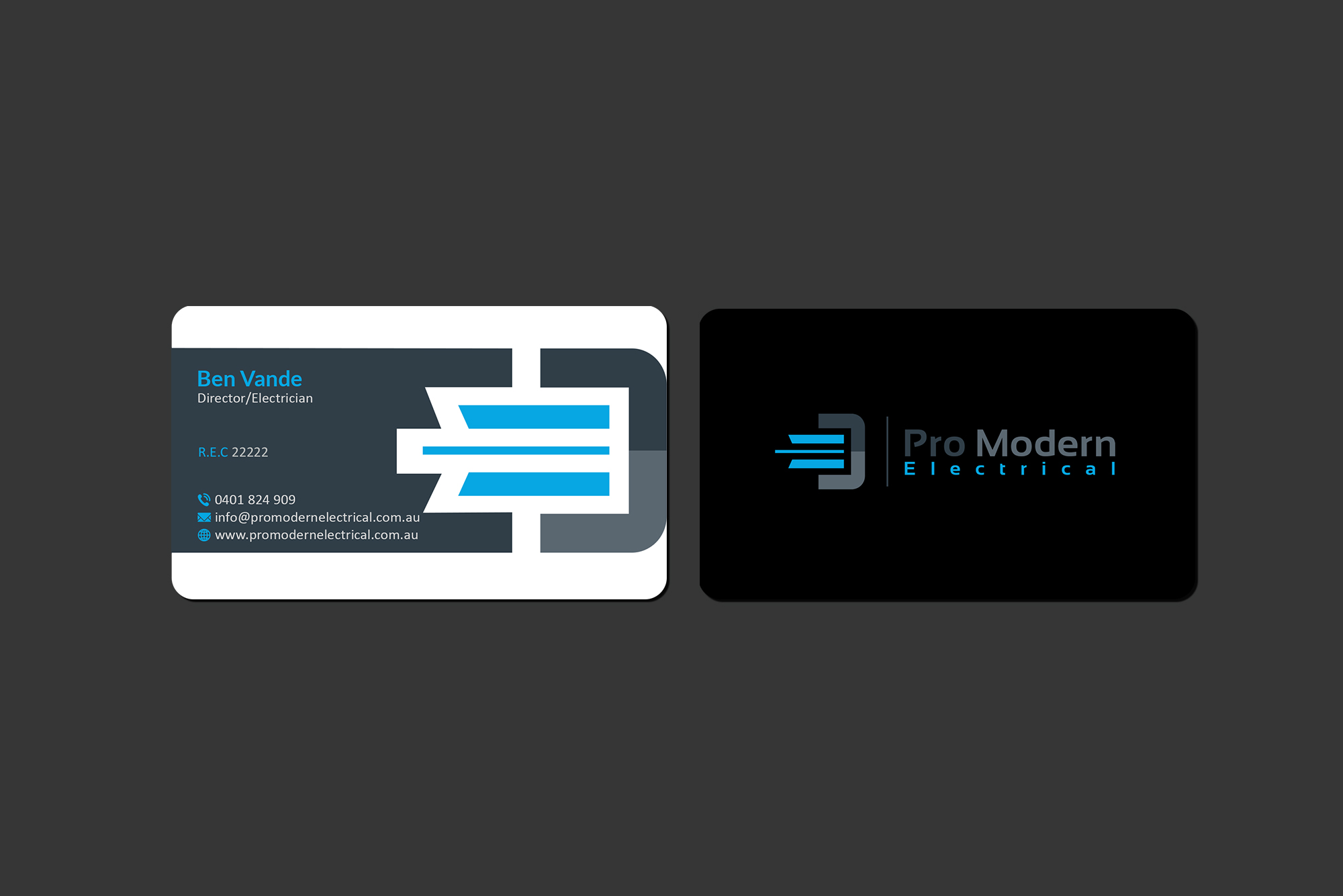 Business Card Design by Creations Box 2015 for Pro Modern Electrical  | Design #26730457
